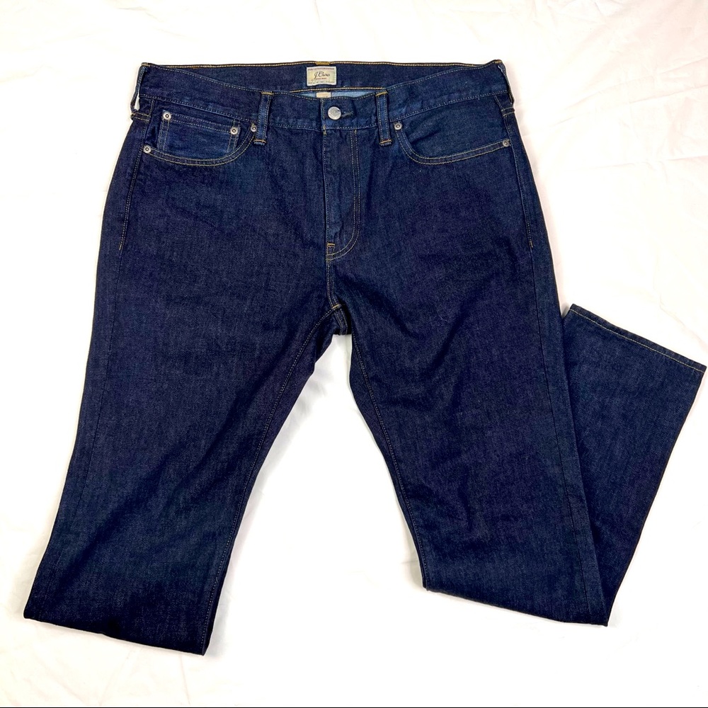 J Crew Men's Vintage Cotton Denim Dark Blue Jean Straight Rn 77388 A070122